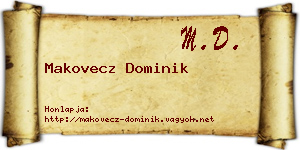 Makovecz Dominik névjegykártya